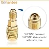 gohantee R1234YF Self-Sealing Can Tap Refrigerant Dispenser Valve Kit, Bottle Opener 1/2LH to 1/4 Male Connector with Dust Caps Fits for R134a R12 R22 Charging Hose 1/4 SAE 1/2, 5Pcs #4