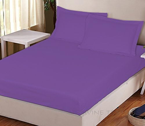 Divine Textiles Fitted Sheets 10'' / 25CM Deep Easy Care Non Iron Percale 18 Colours, King - Red