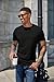 COOFANDY Men's Henley Shirts Short Sleeve Casual Basic Henley Tee Summer Button Lightweight Stretch T Shirts Black