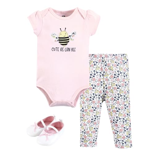 Image of Hudson Baby Unisex Baby Cotton Bodysuit, Pant and Shoe Set
