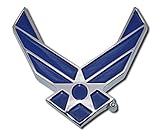 Elektroplate Officially Licensed Premium United States Air Force Wings Blue All Metal Emblem for Cars, Trucks, and All Auto | Universal Fit at 3.0' x 2.75' | Weatherproof