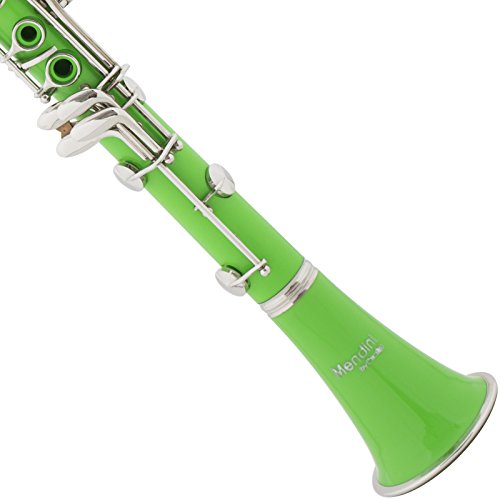 Image of Mendini by Cecilio Ebonite Bb Clarinet Kit with 2 Barrels - Green