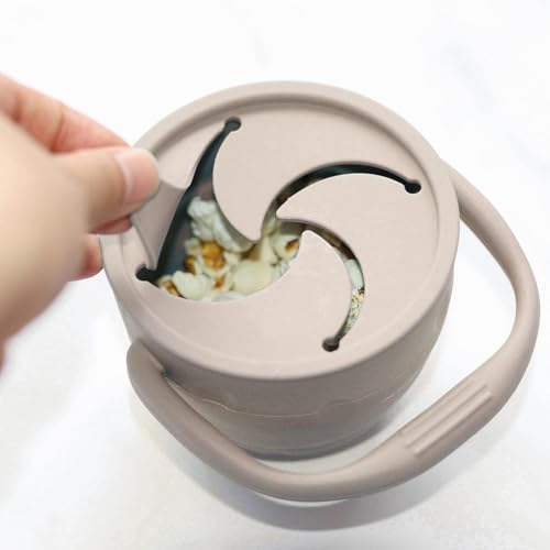 Image of Moonkie Baby Snack Cups for Toddlers No Spill, Collapsible Silicone Containers for Girl, Snack Catchers with Lid for Kids (Folding Argil)