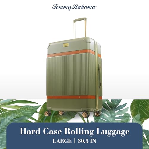 Tommy Bahama 30.5 Inches Rolling Luggage, Hard-Sided Suitcases with Spinner Wheels, Olive2