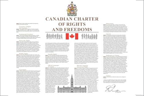 History Galore 24"x36" Poster, A copy of the Canadian Charter of Rights and Freedoms 95 - Gallery Print