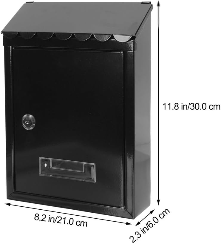 HBJWOV Villa Home Wall Mounted Mailbox with Lock at The Doorstep Outdoor Rainproof Message Box(Gray)