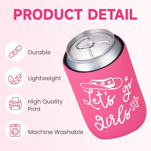 Image of 12 Pack Bachelorette Party Can Cooler Sleeves Bridal Shower Party Supplies Favors Decors, Bride Neoprene Insulated Can Sleeves for Bridesmaid Gifts (2026, 12 oz Standard, Pink)