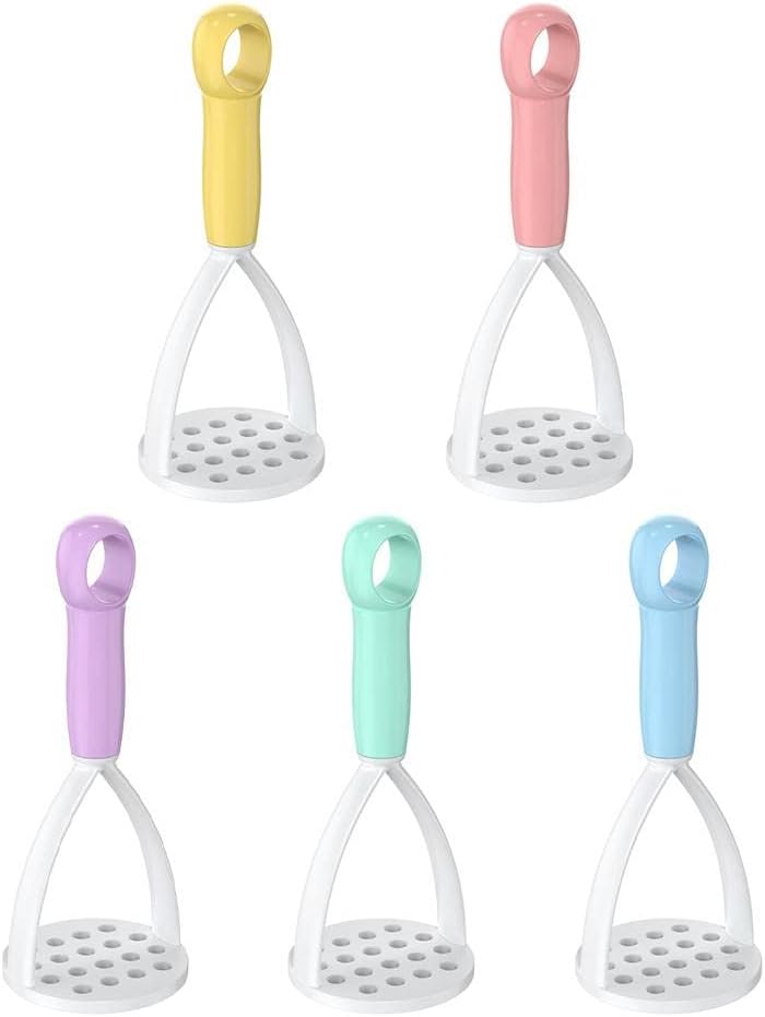 Manual Silicone Potato Masher, Mini Potato Masher for NonStick