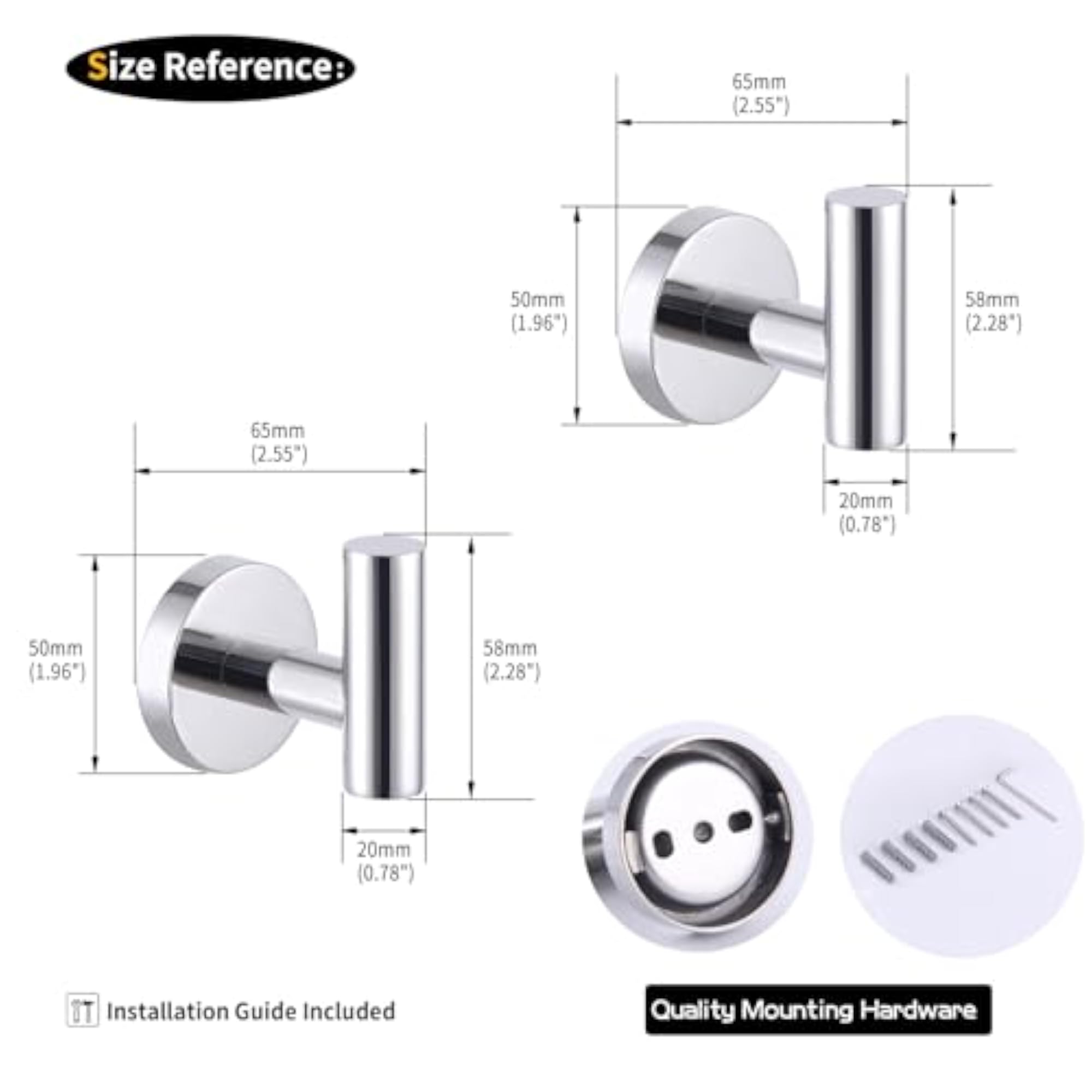 SUS 304 Stainless Steel Bath Towel Hook for Kitchen and Bathroom