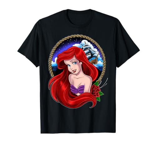 Disney Little Mermaid Ariel Sailor Tattoo Graphic Tee T-Shirt