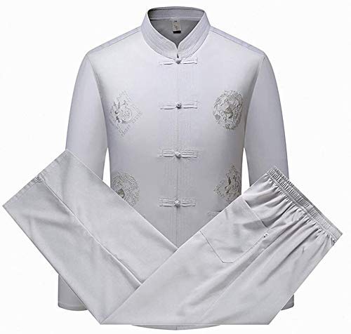 Abbigliamento Tai Chi Uniformi per Arti Marziali Tuta da Uomo per Arti Marziali, Abbigliamento Tradizionale Cinese Tuta da Kung Fu Tuta da Kung Fu Comoda Camicia da Tai Chi a Maniche Lunghe
