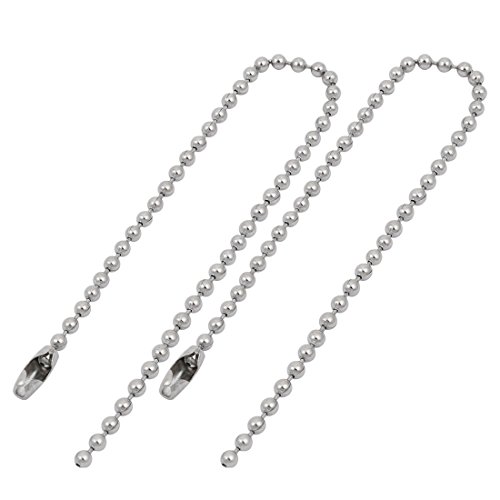 Aexit 2pcs 304 Lighting fixtures and controls Stainless Steel Clasp Ball Chain Keychain Silver Tone 2.4mm Dia 15cm Length