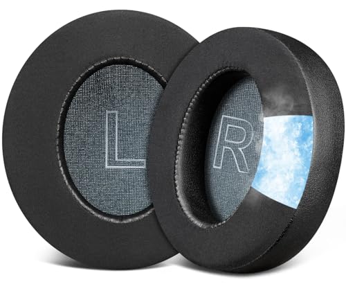 SOULWIT Cooling Gel Earpads Replacement for Anker Soundcore Life Q30/Q35 Headphones, Ear Pads Cushions with Ice Silk Fabric, High-Density Noise Isolation Foam - Black