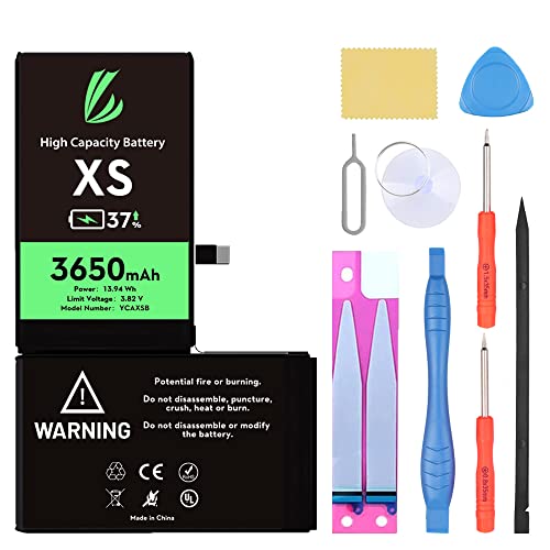 LL TRADER Batterie pour iPhone XS, 3650mAh Batterie au Lithium-ION Haute Capacité avec Outils et Adhésif Cover
