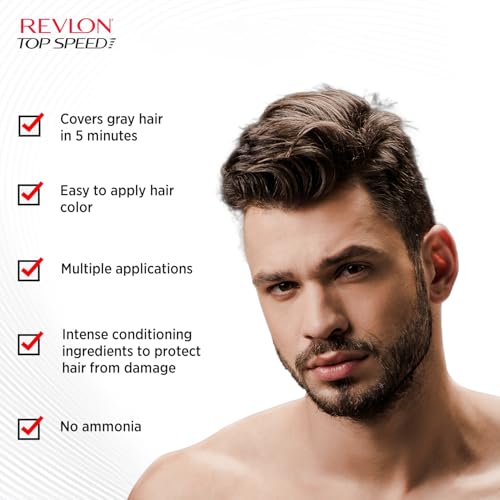 Image of REVLON Top Speed Hair Color For Men - Natural Black 70M (with Outrageous Conditioner 190 ml) (3S10978E16463170)