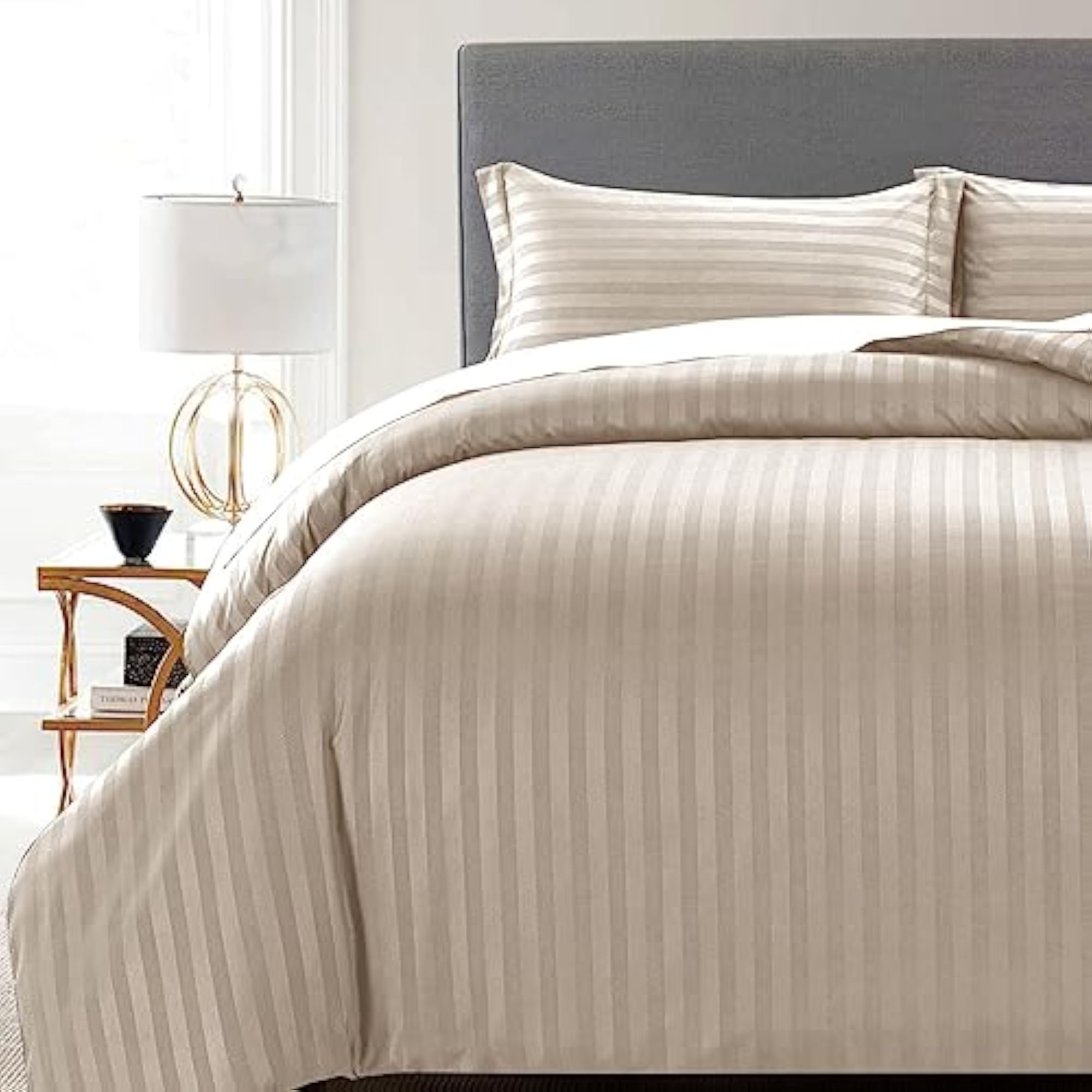 Duvet Cover Sets Hotel Quality Stripes Satin Bedding Sets