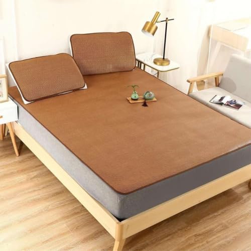 Esterilla de verano plegable de ratán grueso, colchoneta fresca antideslizante de 150x200cm 3