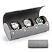 HELMDY Porta Orologi Da Viaggio 3 Slot Scatola per Orologi Custodia Orologi, Porta Orologi Uomo Pelle, Watch Box, Pelle Scatola per Orologi da Viaggio Cofanetti Orologi (Grigio)