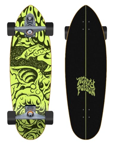 Heavy Poison Surfskate Complete With Surf Skate Trucks T12 - Monster Fluor 32,5 Deep Heavy Poison Surfskate Complete With Surf Skate Trucks T12 - Monster Fluor 32,5 Deep