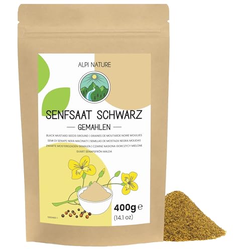 Alpi Nature Semi di Senape Nera Macinati 400g, Semi di Senape in Polvera per Cucinare