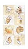 Boston International Paper Hand Towels for Beach Bathroom Decor Guest Towels Disposable or Paper Napkins Decorative Dinner Napkins Shells Cream Pak 32