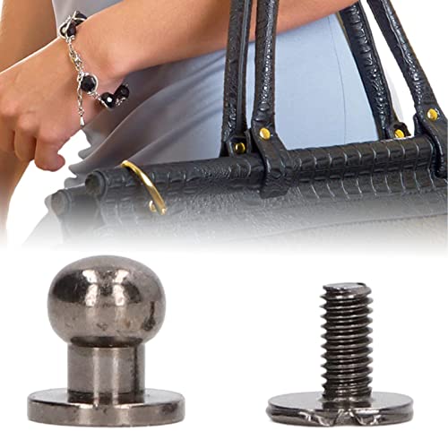 Pinos de rebite de metal, rebite de monge 8x6mm para sapatos(Silver Black)