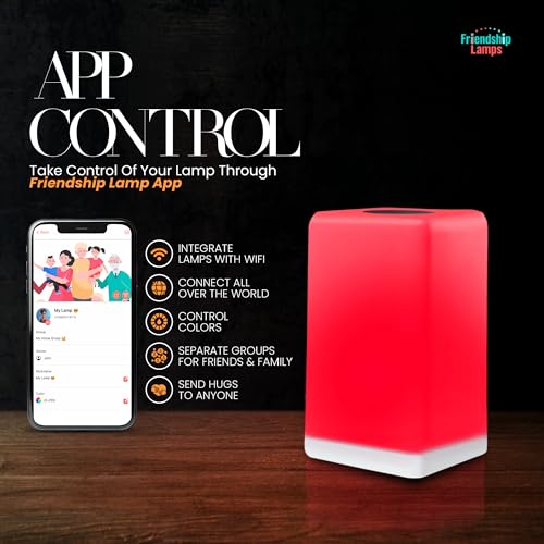 FriendLi - Subscription Required Wi-Fi LED Light for Long Distance Touch Lamp, Unique Gift for Connection, Best Friend, Relationship, Family, Friendship, Easy App Setup (Set of 6)