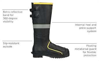 Tingley MB816B.08 Rubber Steel Toe Boot, 8, Black