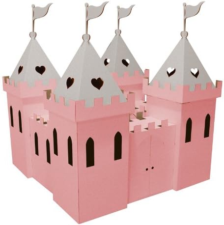 Kid-Eco Cardboard Princess Palace Playhouse (Pink & Silver)