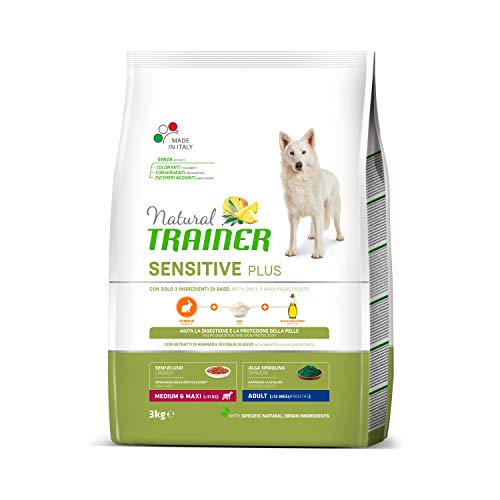 Trainer Natural Sensitive Plus - Cibo per Cani Medium-Maxi Adulti con Coniglio e Riso - 3kg