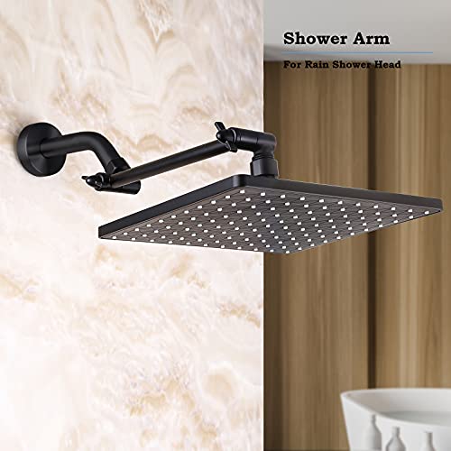 Black Shower Arm, Adjustable Shower Arm Universal Connection, All Brass Shower Extension Arm, Adjust Angle To Upgrade Shower Experience, Easy To Install (Black, 8 Inch) #TOP3