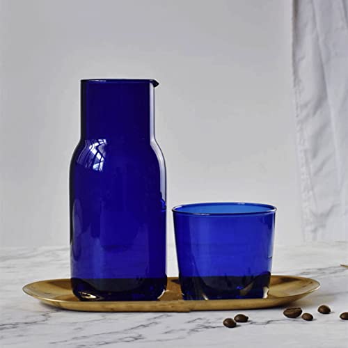 Sappiedear Bedside Glass Water Carafe Set with Cup, Glass Carafe with Lid Mouthwash Cups for Bedroom Bathroom Juice Wine Milk 19oz by sappiedear - Image 5