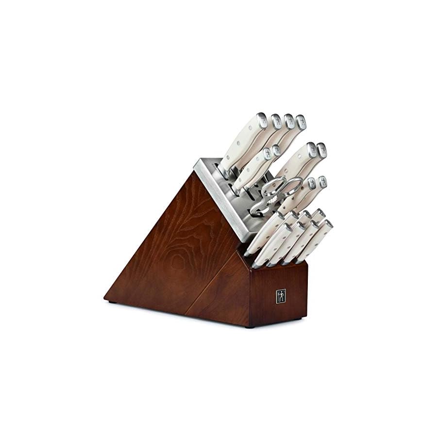 Henckels Forged Accent 20 Piece Self Sharpening Knife Block Set with Off-White Handles