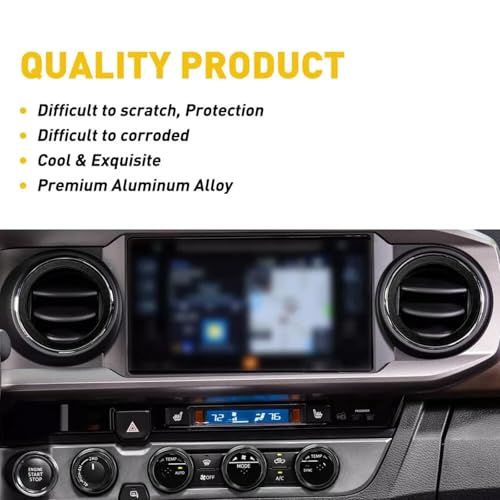 Image of AC knob Cover Trims and AC Vent Inner Rings for Toyota Tacoma Accessories 2016-2023 Interior Air Conditioner Vent Ring Cover Trims Air Conditioner Knob Rings 8pcs-Set (Black)