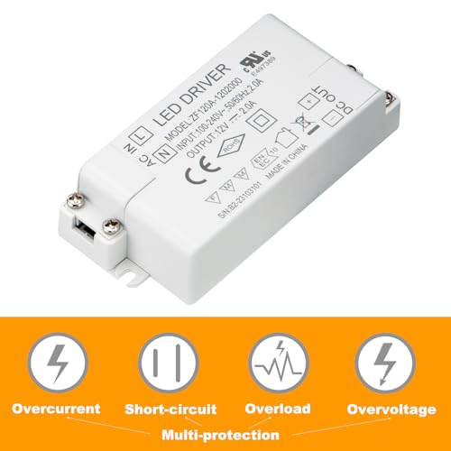Image of CICMOD LED Driver 24W 12V LED Transformer Driver Power Supply for LED Light - 1 Pack