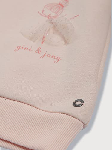 Image of Gini & Jony Girls Pink Printed Fleece Full Sleeves Sweat Shirt