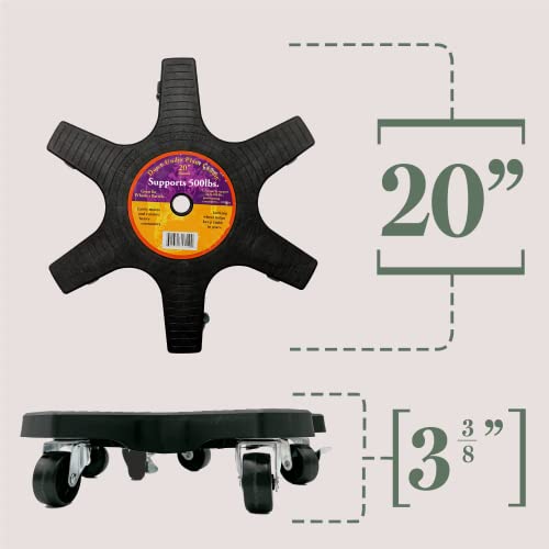 Bosmere S20410 Down Under Plant Caddie, Heavy Duty Plant Stand With Wheels, 500Lb Capacity, 20-Inch, Black #TOP4