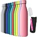 GeeRic Bouteille d'eau en Acier Inoxydable, Bouteille d'eau en Métal à Double Paroi Isolée sous Vide 12 Heures Chaudes et 24 Heures Boissons Froides Bouteilles 1000 ML/34 Oz Rose
