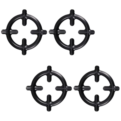 Alipis Soportes para Cocina de Gas de Hierro Negro 4 Piezas sin Rebabas Acabado Fino para Ollas y Cafeteras en Cocinas de Gas