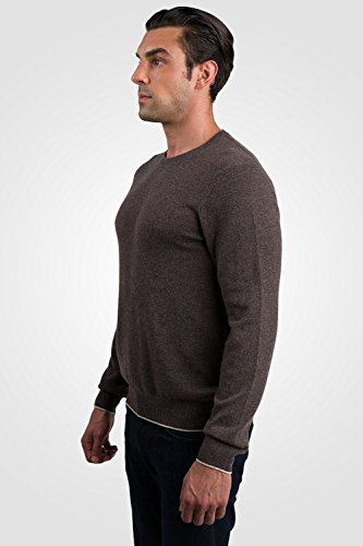 JENNIE LIU Men's 100% Pure Cashmere Long Sleeve Pullover Crewneck Sweater4