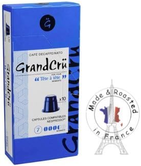 LIV ESPRESSO AND COFFEE 120 Nespresso compatible capsules -Roasted in France - Grand Cru ("TETE A TETE" DECAFFEINATO, 120)