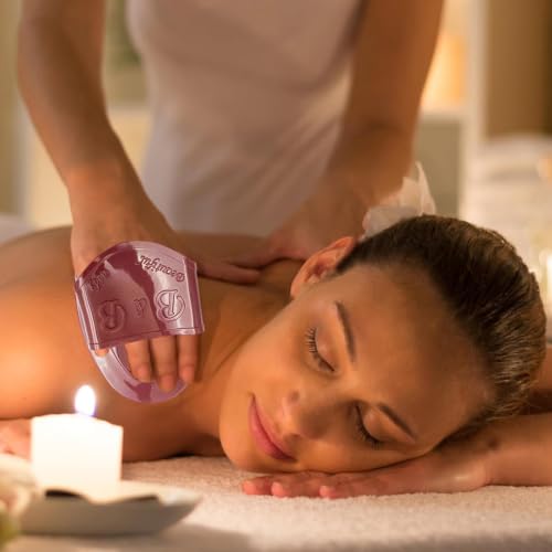 Lot de 2 Brosse de Massage Ventre et Corps, Brosse Méridienne pour Drainage Lymphatique et Anti-Cellulite, Masseur Manuel pour Taille, Abdomen, Tête et Jambes, Relaxation - Violet & Brun – vue 3