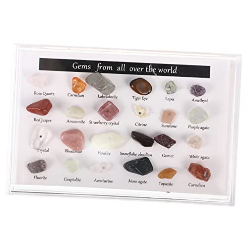 PERSELOSO Teaching Mineral Stone Specimen Set 24pc Natural Stone Sample Decorative Rocks Geology Education