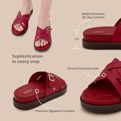 Image of KazarMax Premium Women's Effortless Comfort | Strappy Slide Sandals | Cushioned Footbed | Lightweight | Slip-On Sandals