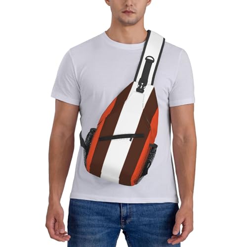 Bolso bandolera negro con rayas naranjas y blancas para hombre y mujer miniatura 7