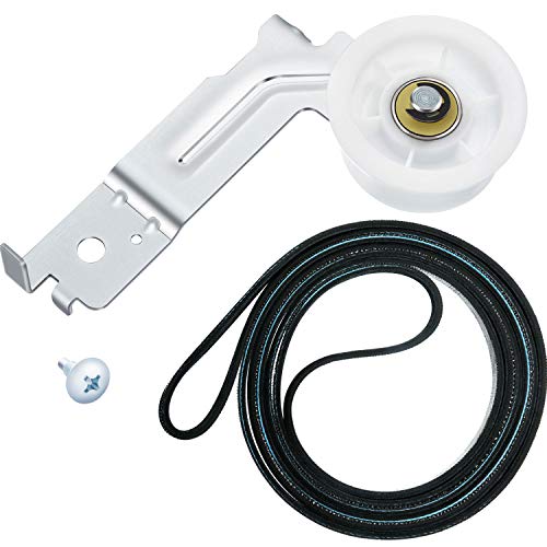 Jetec 6602-001655 Dryer Tension Belt and DC93-00634A Dryer Idler Pulley Dryer Replacement Part Kit Compatible with Samsung Dryer Replaces DC96-00882C, PS4133825, AP4373659, LB1655, 5PH2337, AP4213616,