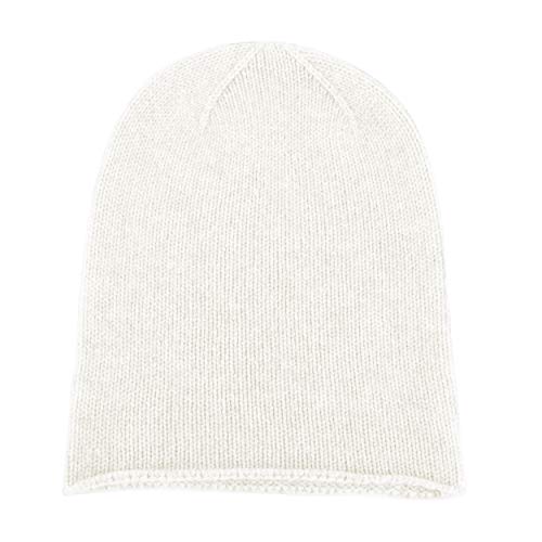 Love Cashmere Gorro de cachemir para mujer, 100% blanco marfil, hecho a mano en Escocia Cover
