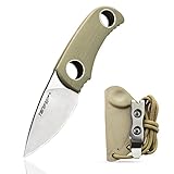 TONIFE Runer Feststehendes Messer mit verstellbarer Paracord-Lanyard und Kydex-Scheide,EDC-Messer mit 1.9
