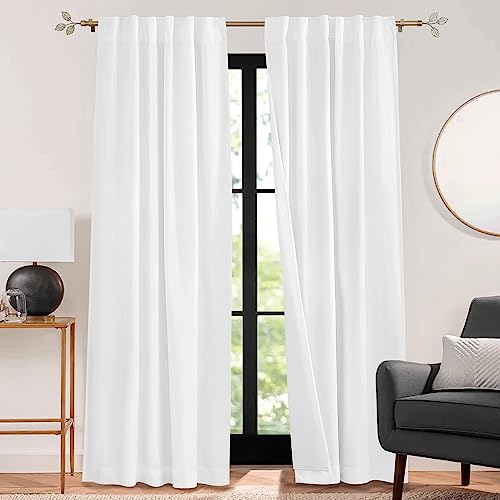 RYB HOME 3 in 1 Soundproof - Blackout - Termal Insulated Linen Curtains