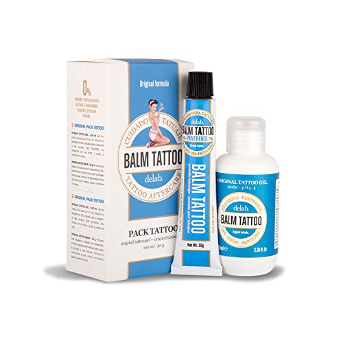 BALM TATTOO - Original Pack Balm Tattoo - Cream+Cleansing Gel for Tattoos - Tattoo Aftercare - Moisturizes your skin - Suitable for sensitive tattooed skin - 30 gr+100 ml